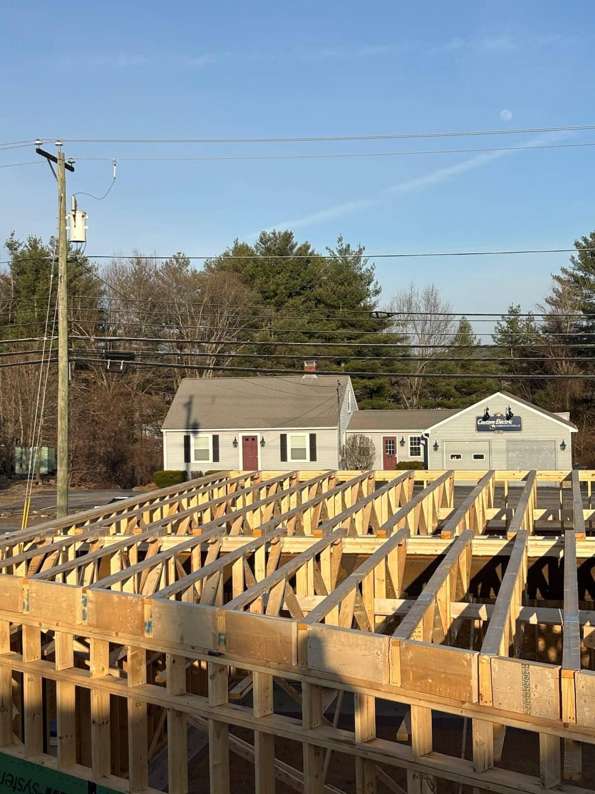 New home construction framing by RS Development Group in Worcester, MA